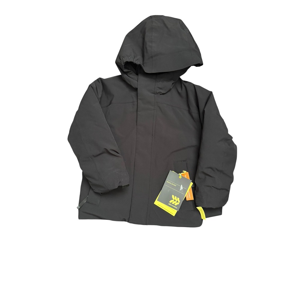 All in Motion Kids Snow Sport Waterproof Jacket Black XS Insulated Hooded NEW